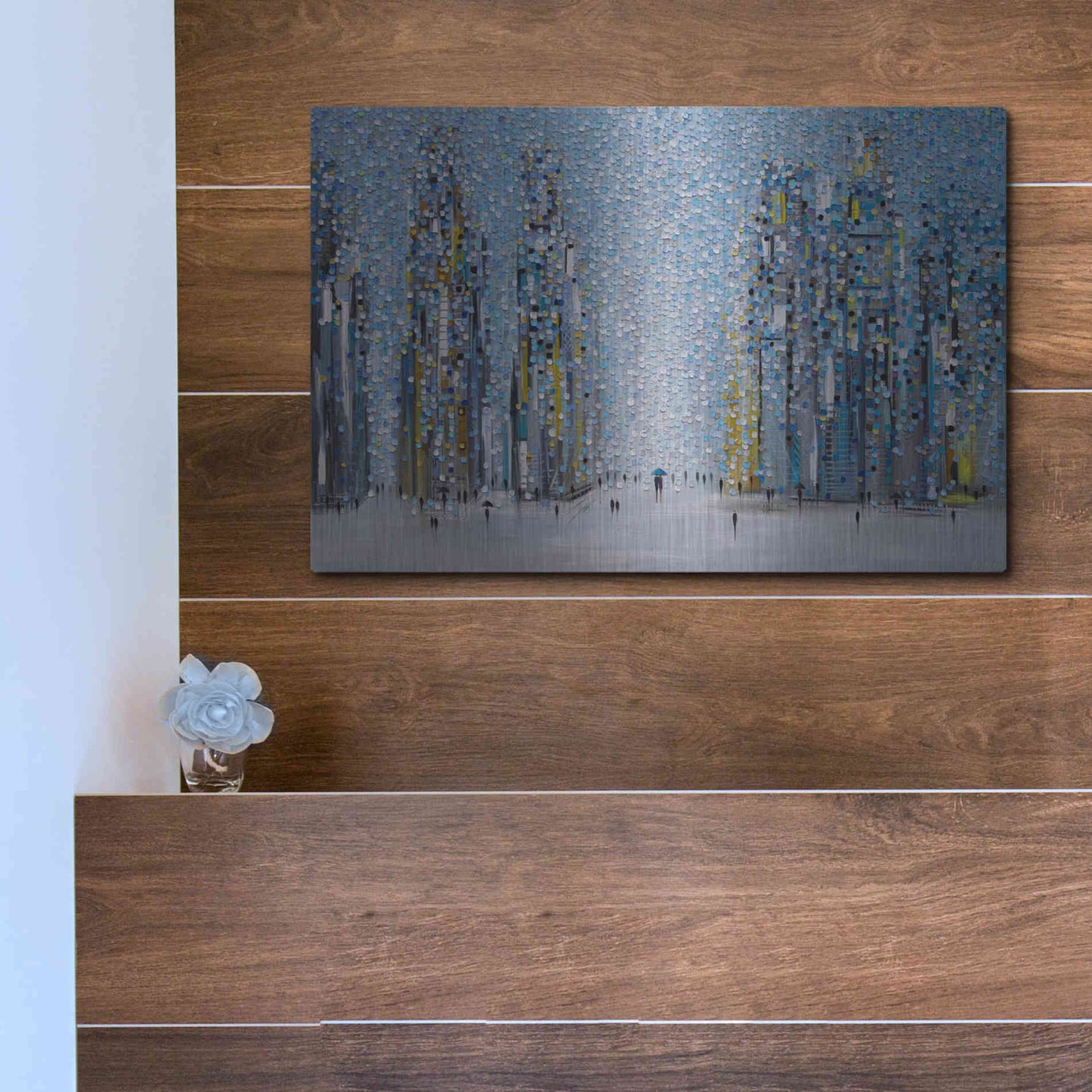 Luxe Metal Art 'Sunny City' by Ekaterina Ermilkina Metal Wall Art,16x12