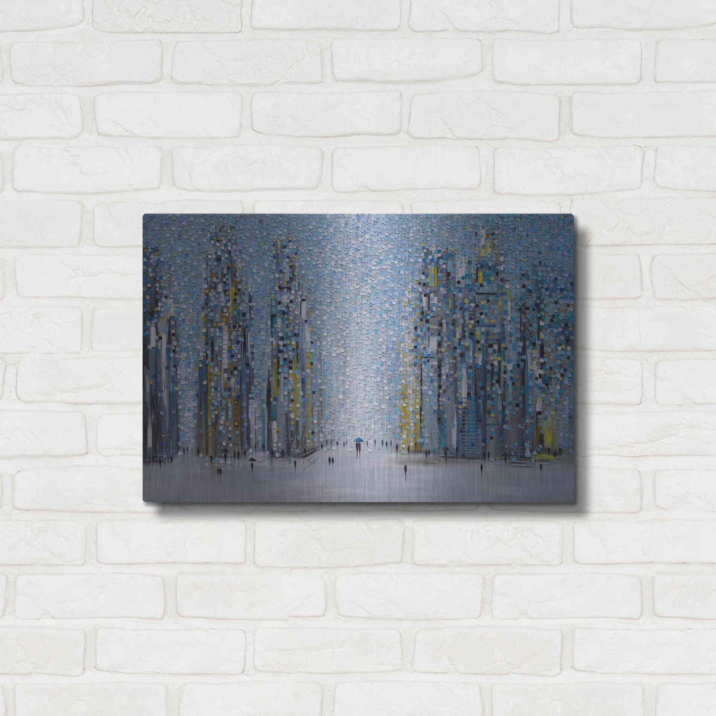 Luxe Metal Art 'Sunny City' by Ekaterina Ermilkina Metal Wall Art,24x16