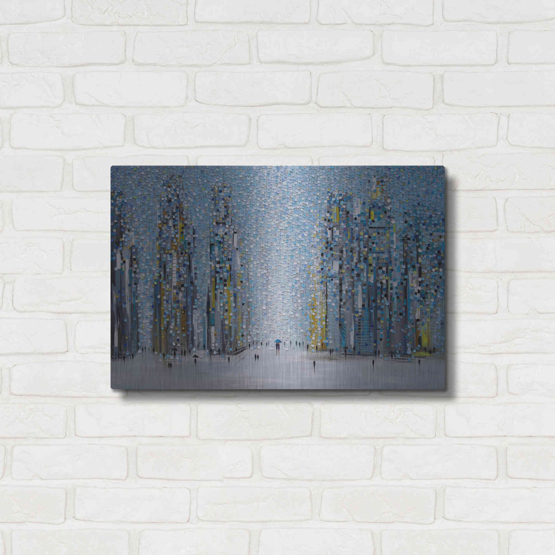 Luxe Metal Art 'Sunny City' by Ekaterina Ermilkina Metal Wall Art,24x16