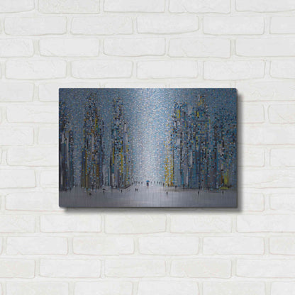 Luxe Metal Art 'Sunny City' by Ekaterina Ermilkina Metal Wall Art,24x16