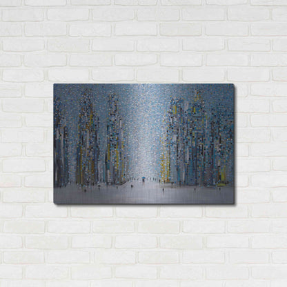 Luxe Metal Art 'Sunny City' by Ekaterina Ermilkina Metal Wall Art,36x24