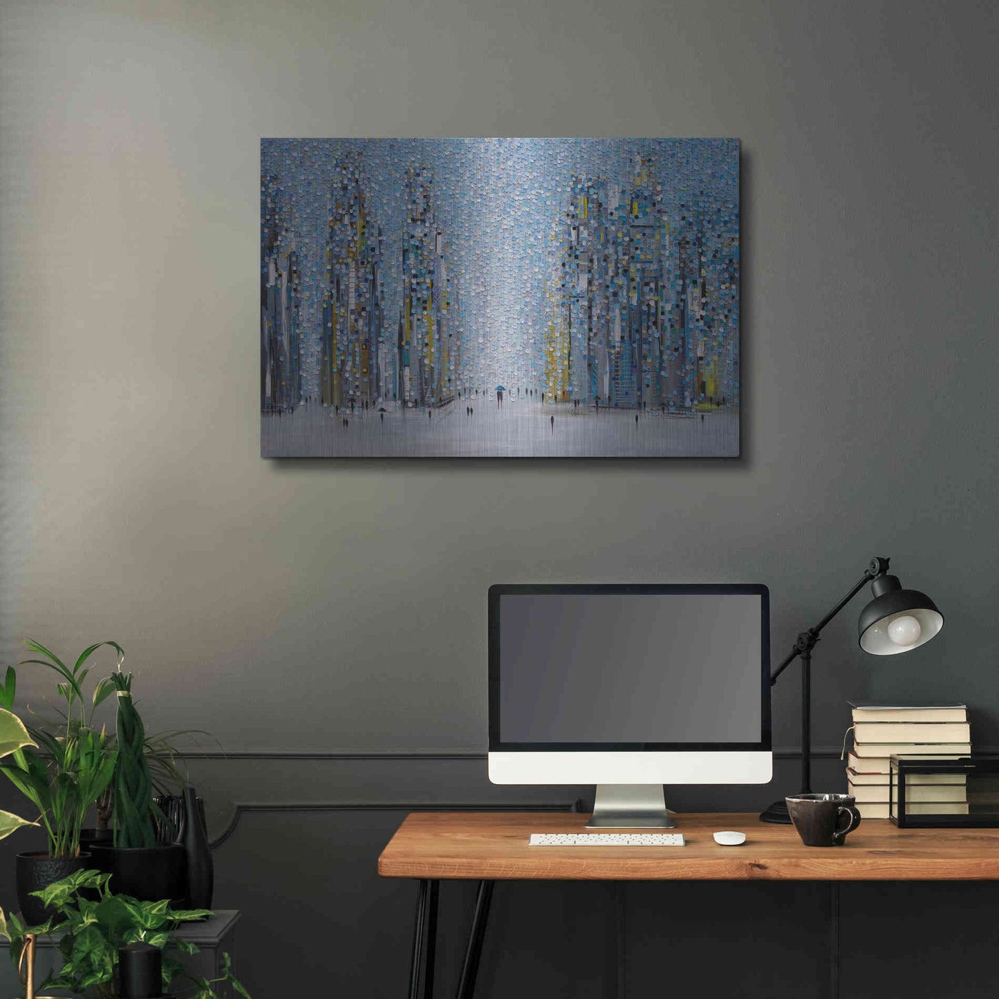 Luxe Metal Art 'Sunny City' by Ekaterina Ermilkina Metal Wall Art,36x24
