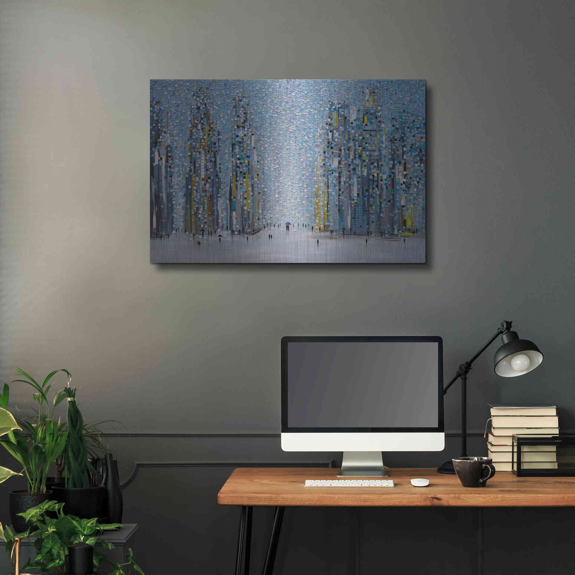 Luxe Metal Art 'Sunny City' by Ekaterina Ermilkina Metal Wall Art,36x24