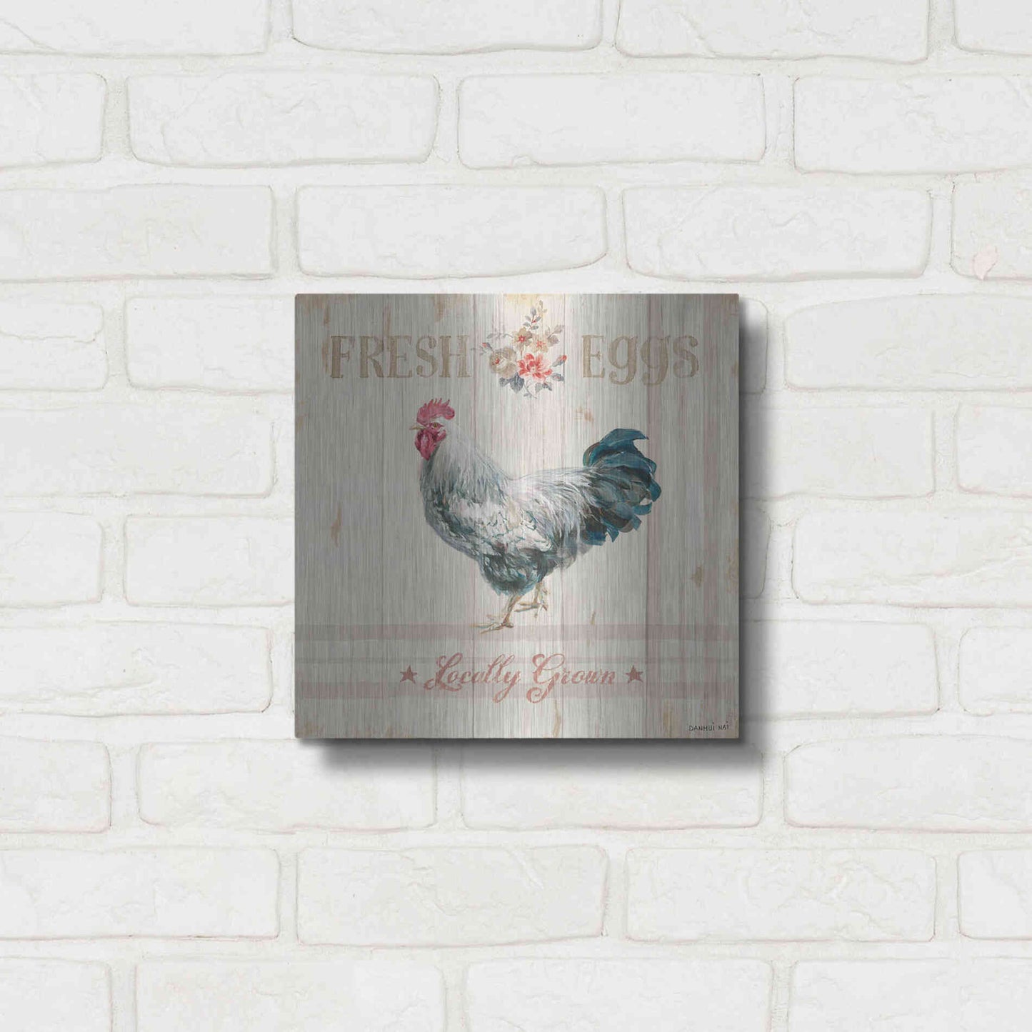 Luxe Metal Art 'Farm Patchwork VIII' by Danhui Nai, Metal Wall Art,12x12