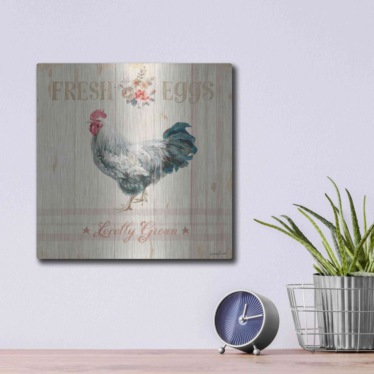 Luxe Metal Art 'Farm Patchwork VIII' by Danhui Nai, Metal Wall Art,12x12