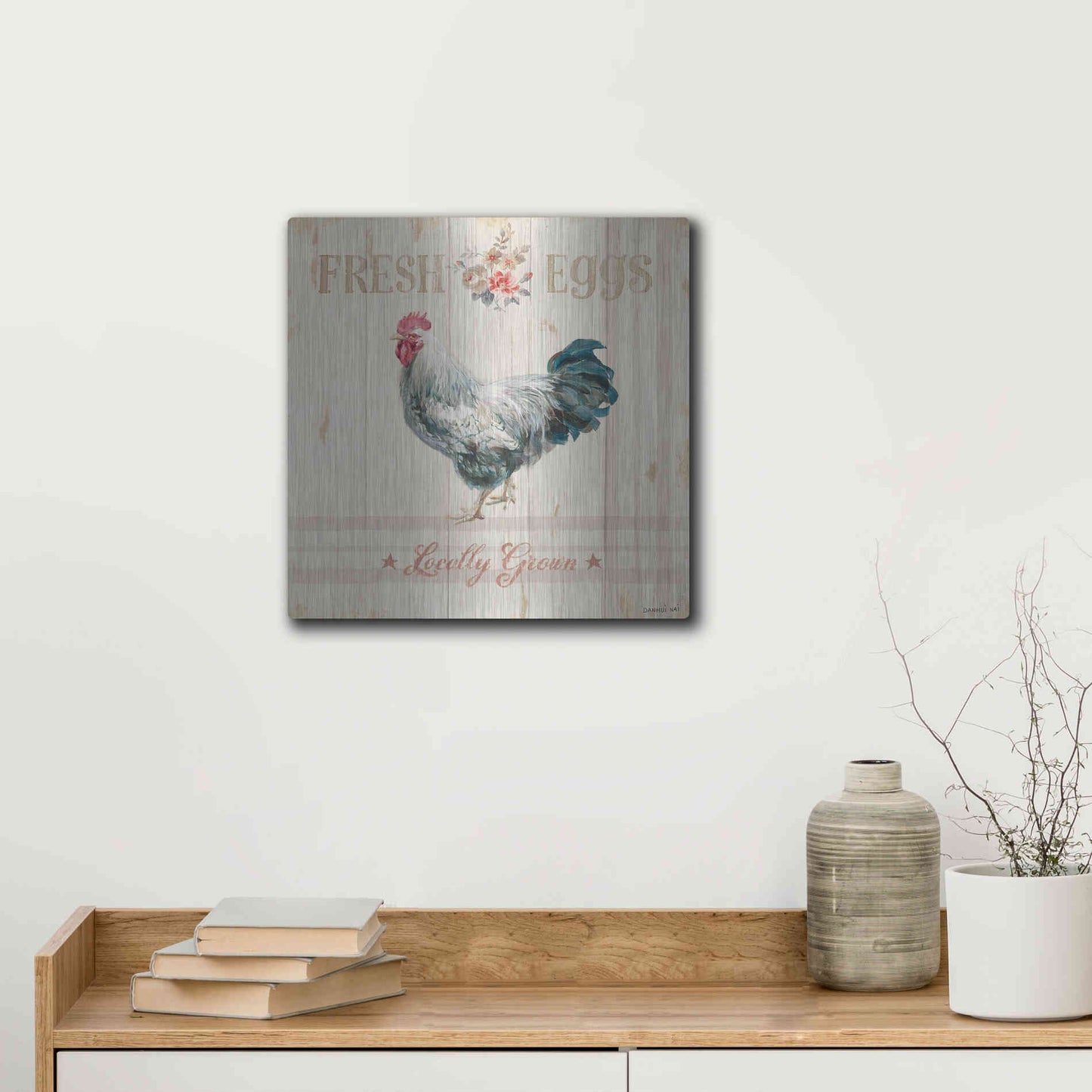 Luxe Metal Art 'Farm Patchwork VIII' by Danhui Nai, Metal Wall Art,12x12