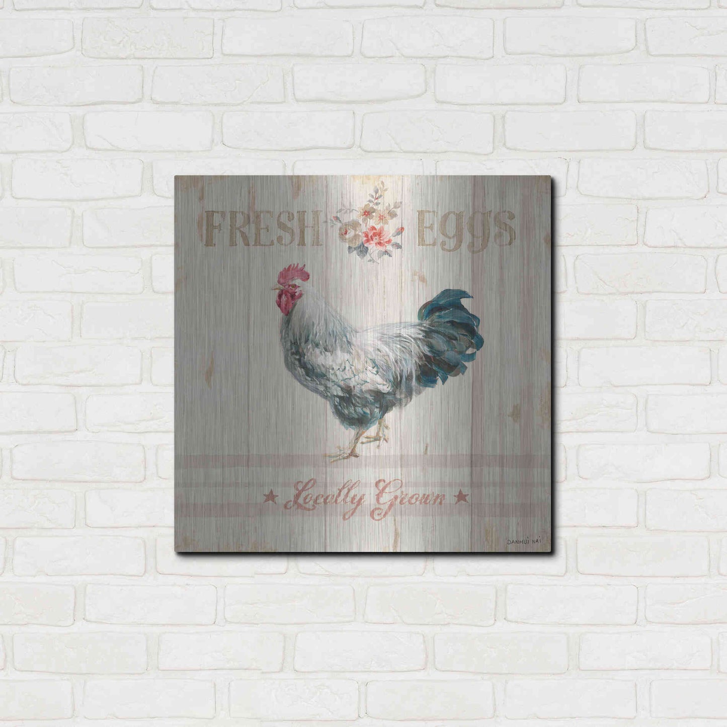 Luxe Metal Art 'Farm Patchwork VIII' by Danhui Nai, Metal Wall Art,24x24