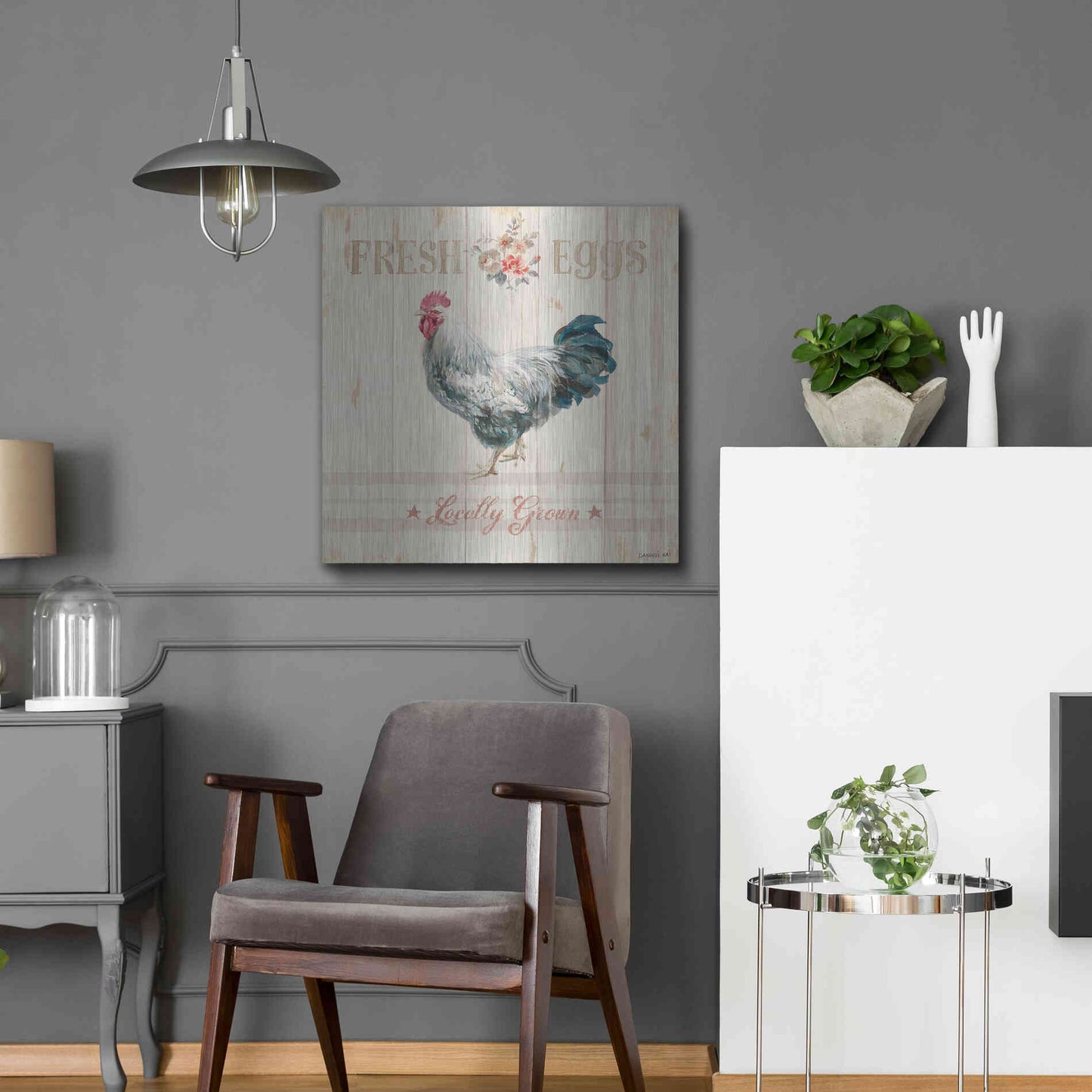 Luxe Metal Art 'Farm Patchwork VIII' by Danhui Nai, Metal Wall Art,24x24