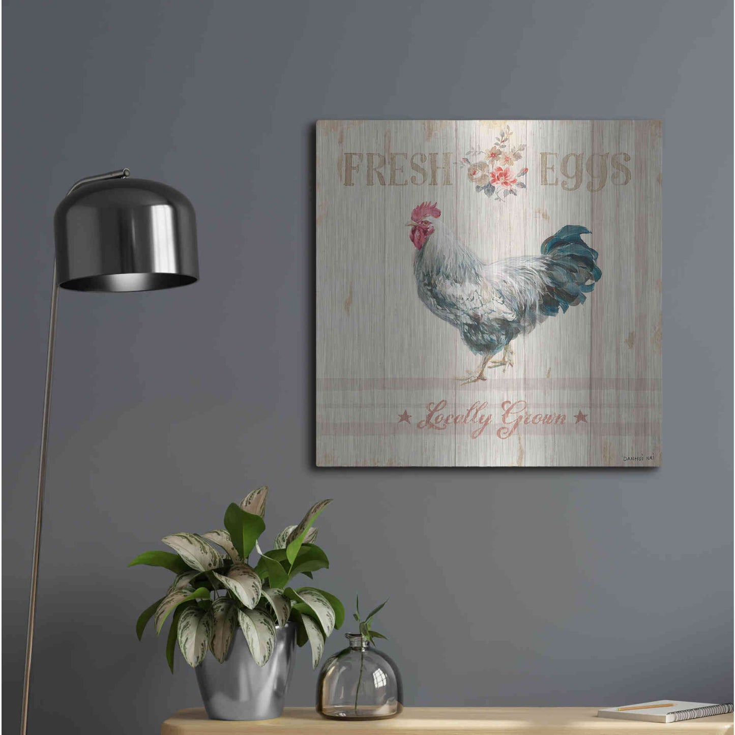 Luxe Metal Art 'Farm Patchwork VIII' by Danhui Nai, Metal Wall Art,24x24