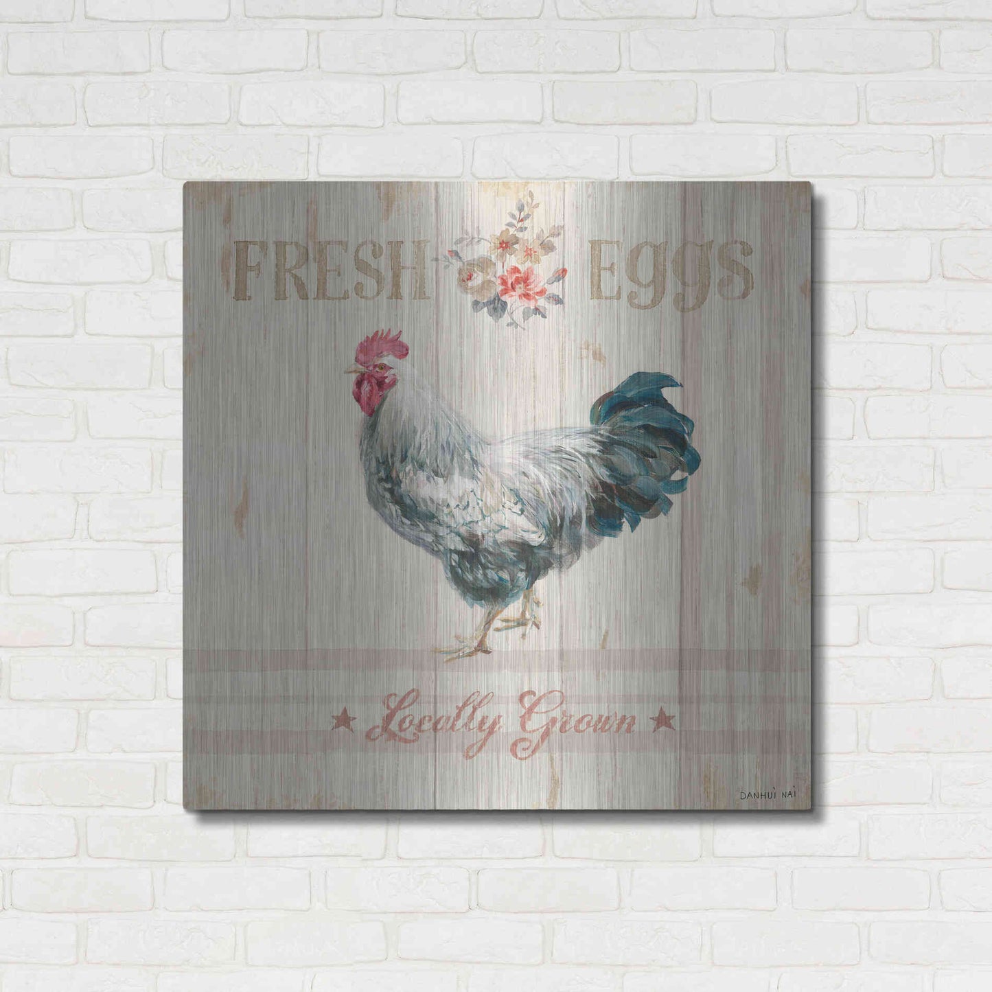 Luxe Metal Art 'Farm Patchwork VIII' by Danhui Nai, Metal Wall Art,36x36