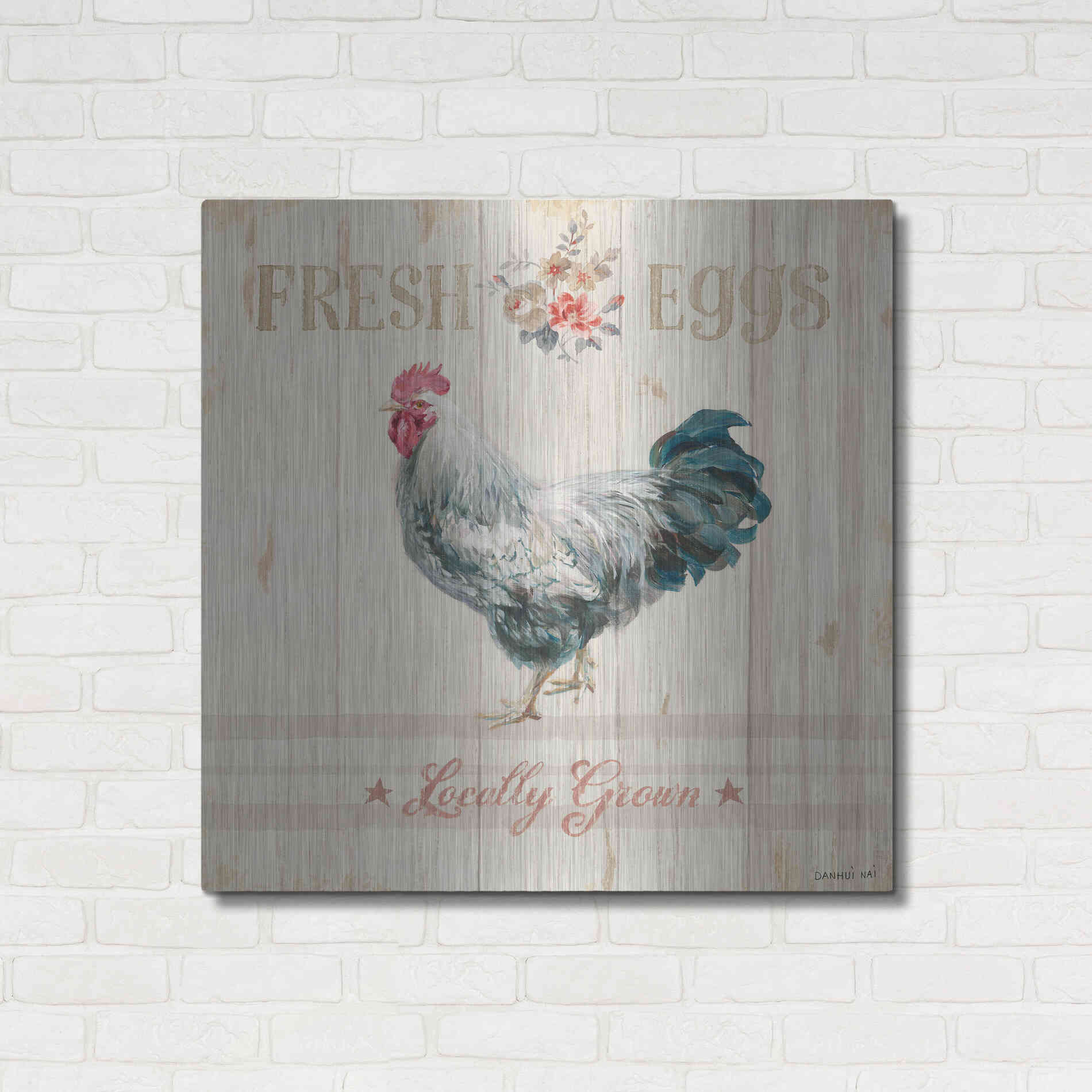 Luxe Metal Art 'Farm Patchwork VIII' by Danhui Nai, Metal Wall Art,36x36