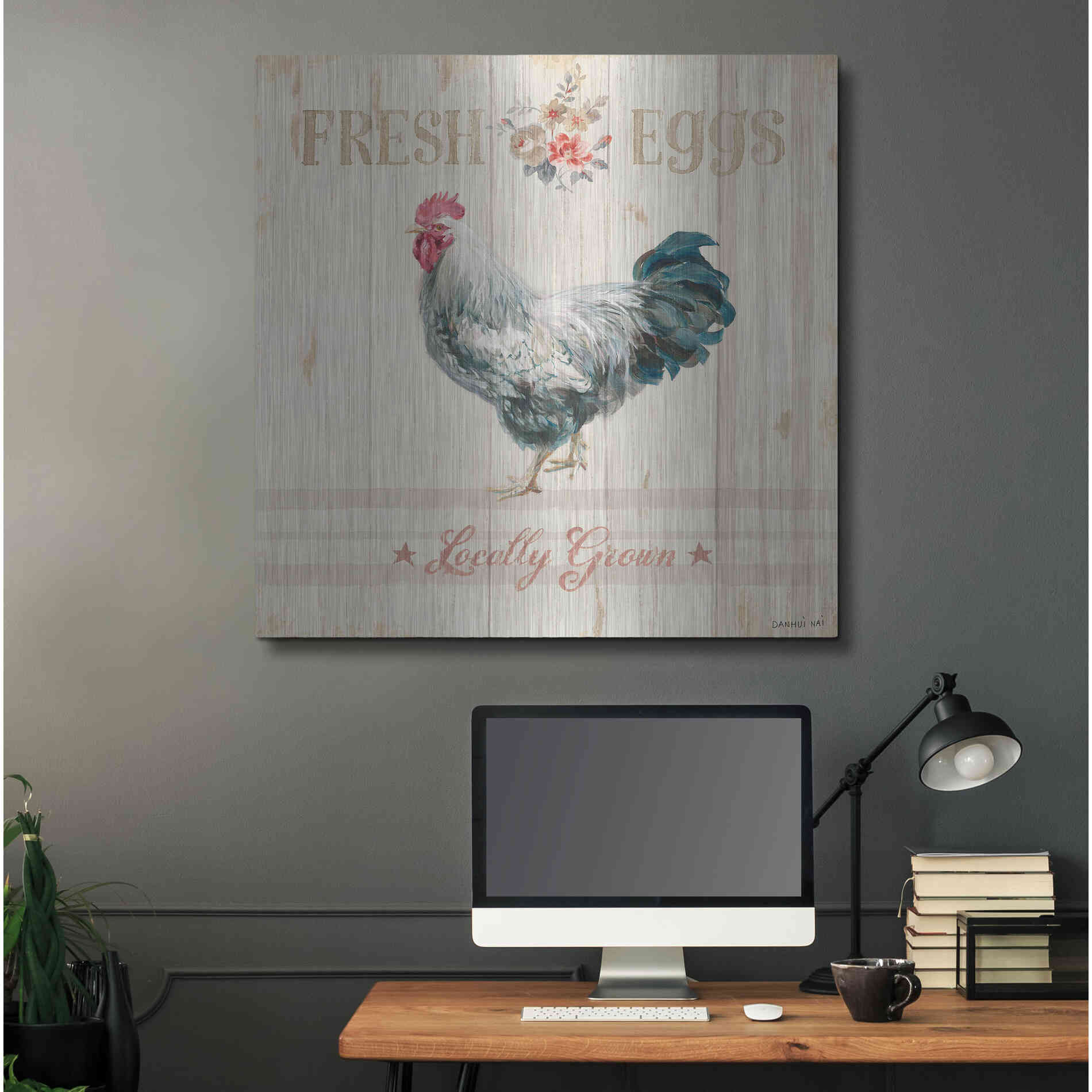 Luxe Metal Art 'Farm Patchwork VIII' by Danhui Nai, Metal Wall Art,36x36