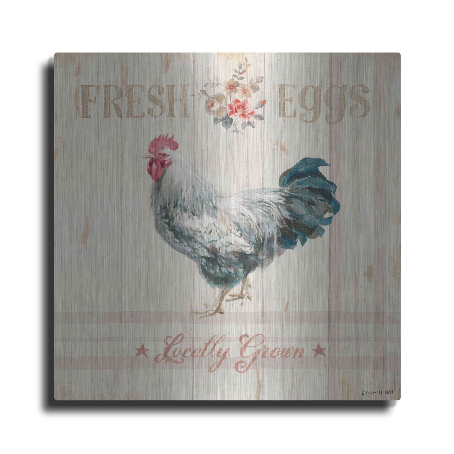 Luxe Metal Art 'Farm Patchwork VIII' by Danhui Nai, Metal Wall Art