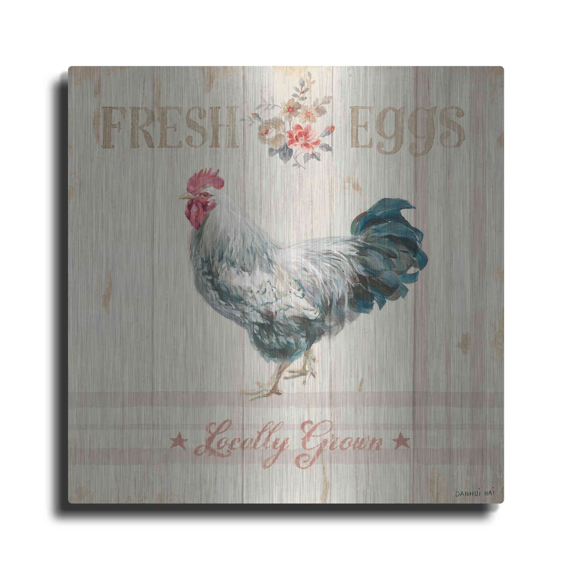 Luxe Metal Art 'Farm Patchwork VIII' by Danhui Nai, Metal Wall Art