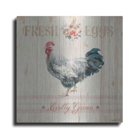 Luxe Metal Art 'Farm Patchwork VIII' by Danhui Nai, Metal Wall Art