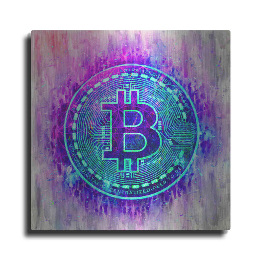 Luxe Metal Art 'Bitcoin Melt' by Cameron Gray Metal Wall Art