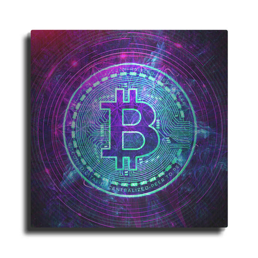 Luxe Metal Art 'Bitcoin Wave' by Cameron Gray Metal Wall Art