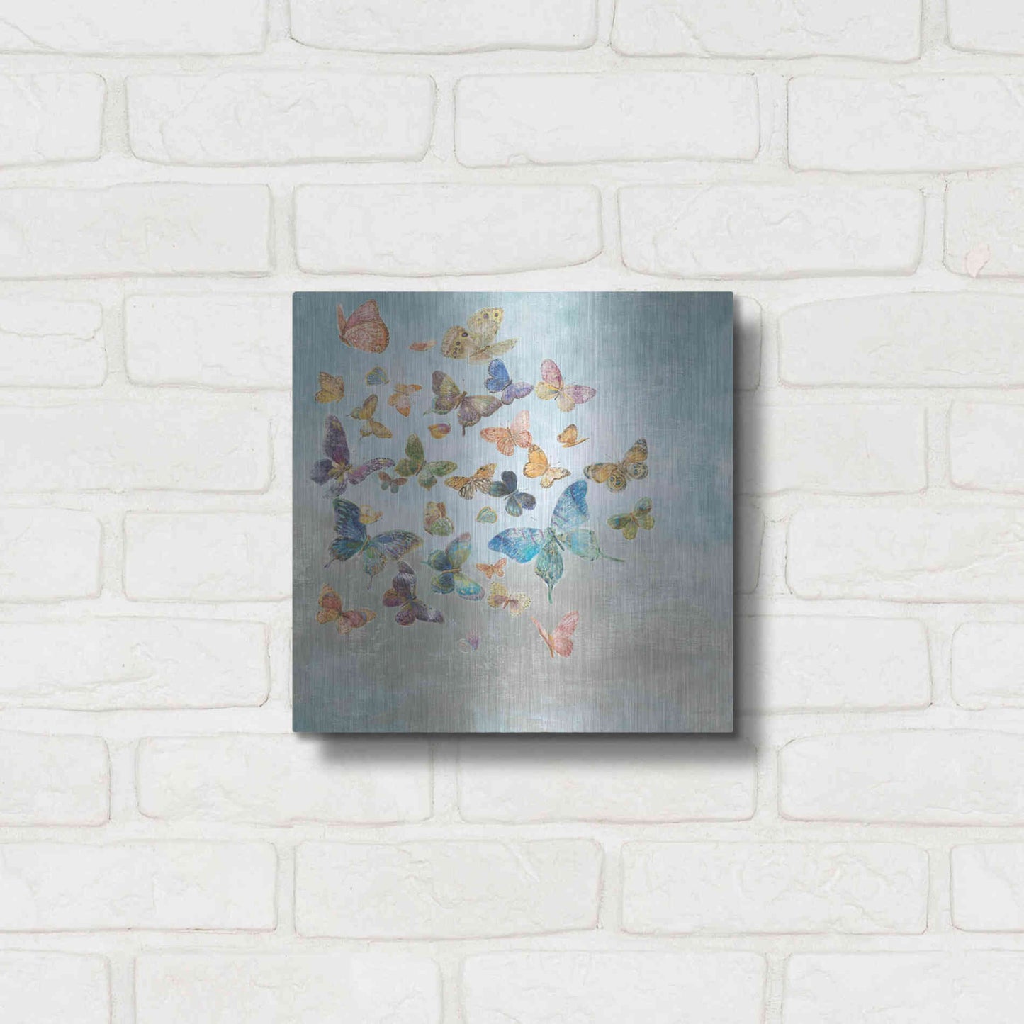Luxe Metal Art 'Beautiful Butterflies v3 Square' by Danhui Nai, Metal Wall Art,12x12