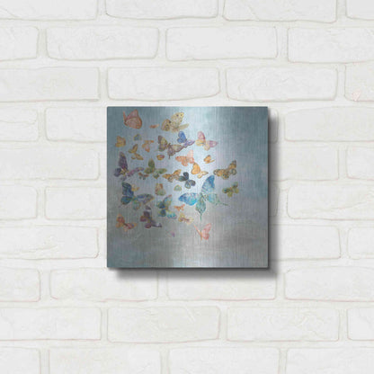 Luxe Metal Art 'Beautiful Butterflies v3 Square' by Danhui Nai, Metal Wall Art,12x12