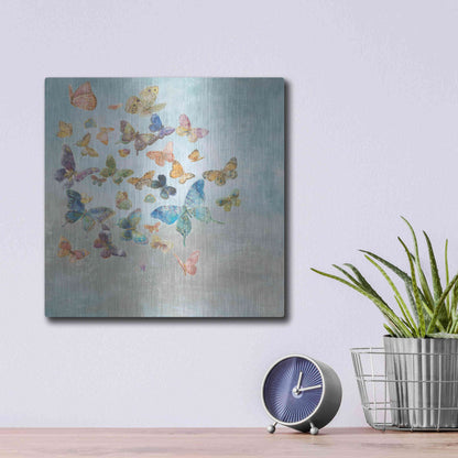Luxe Metal Art 'Beautiful Butterflies v3 Square' by Danhui Nai, Metal Wall Art,12x12