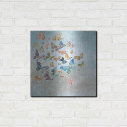 Luxe Metal Art 'Beautiful Butterflies v3 Square' by Danhui Nai, Metal Wall Art,24x24