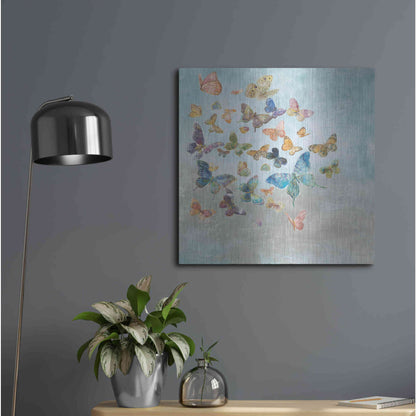 Luxe Metal Art 'Beautiful Butterflies v3 Square' by Danhui Nai, Metal Wall Art,24x24