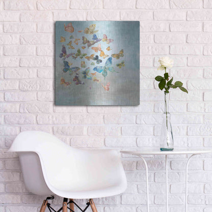 Luxe Metal Art 'Beautiful Butterflies v3 Square' by Danhui Nai, Metal Wall Art,24x24