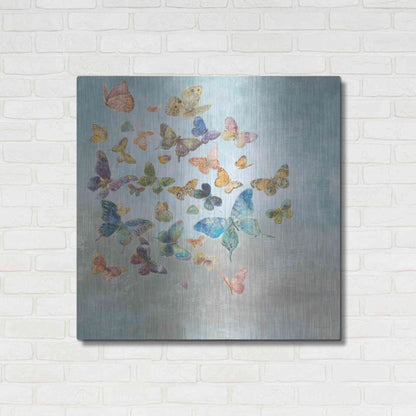 Luxe Metal Art 'Beautiful Butterflies v3 Square' by Danhui Nai, Metal Wall Art,36x36