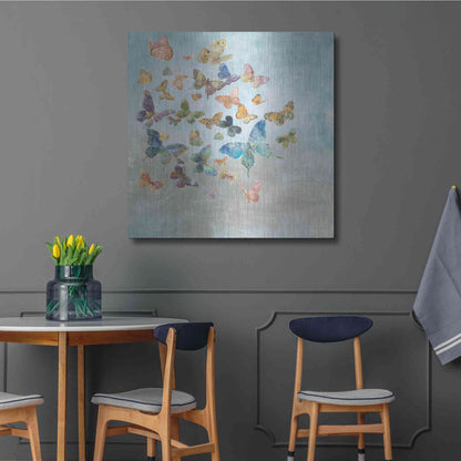 Luxe Metal Art 'Beautiful Butterflies v3 Square' by Danhui Nai, Metal Wall Art,36x36