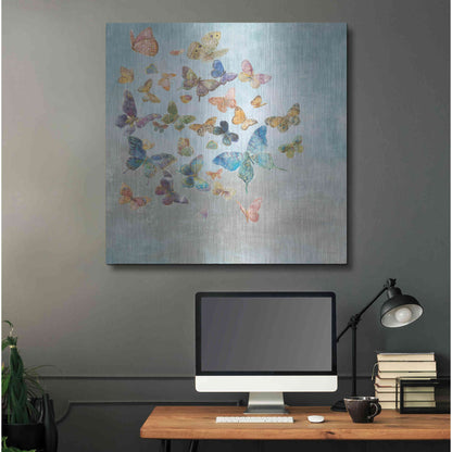Luxe Metal Art 'Beautiful Butterflies v3 Square' by Danhui Nai, Metal Wall Art,36x36
