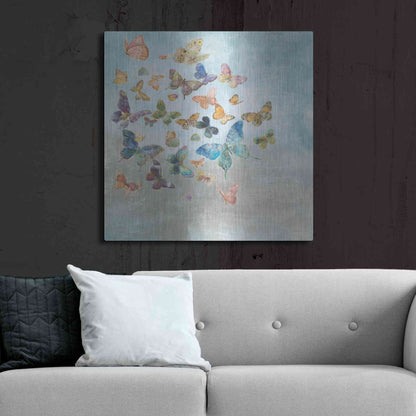 Luxe Metal Art 'Beautiful Butterflies v3 Square' by Danhui Nai, Metal Wall Art,36x36