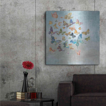Luxe Metal Art 'Beautiful Butterflies v3 Square' by Danhui Nai, Metal Wall Art,36x36