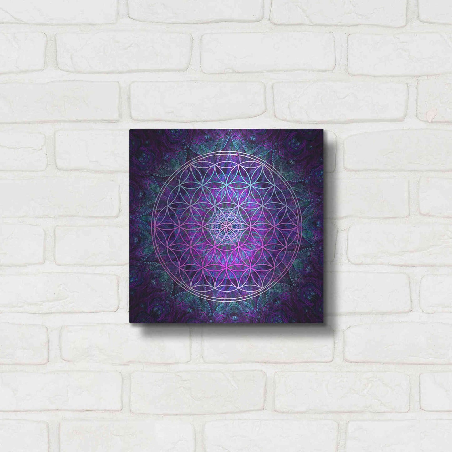 Luxe Metal Art 'Flower Of Life' by Cameron Gray Metal Wall Art,12x12
