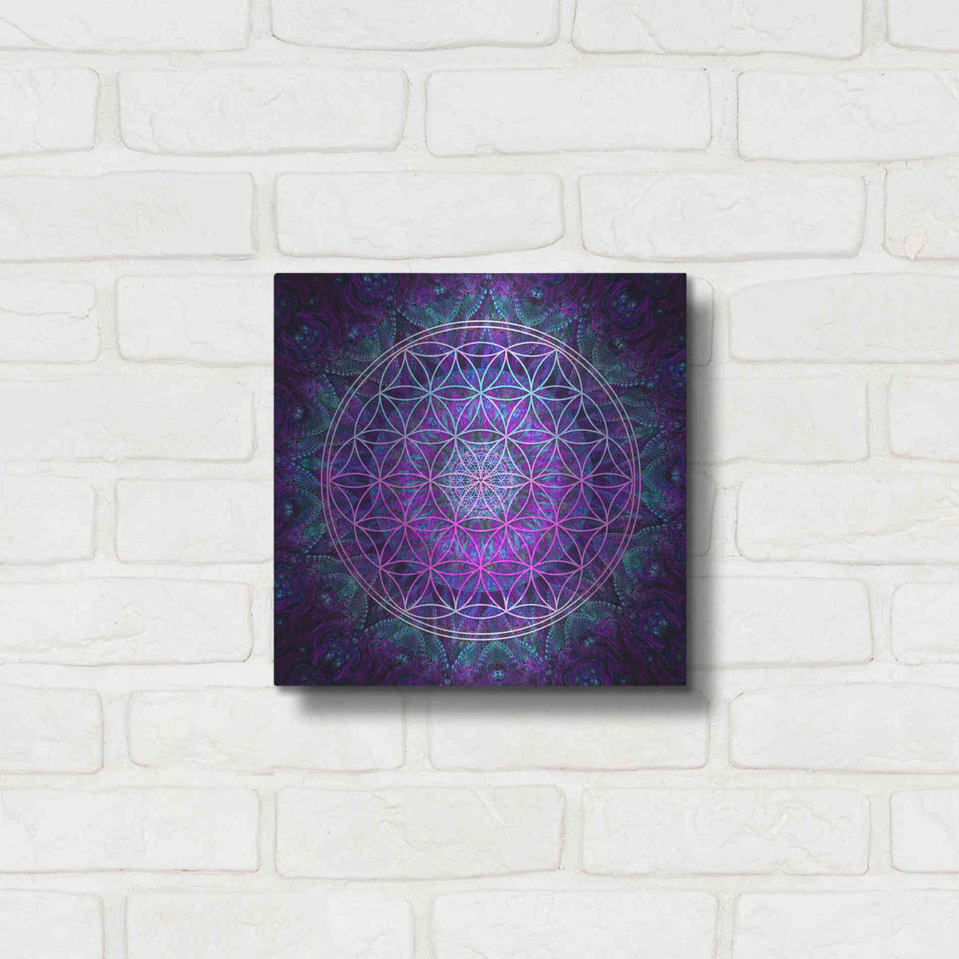 Luxe Metal Art 'Flower Of Life' by Cameron Gray Metal Wall Art,12x12