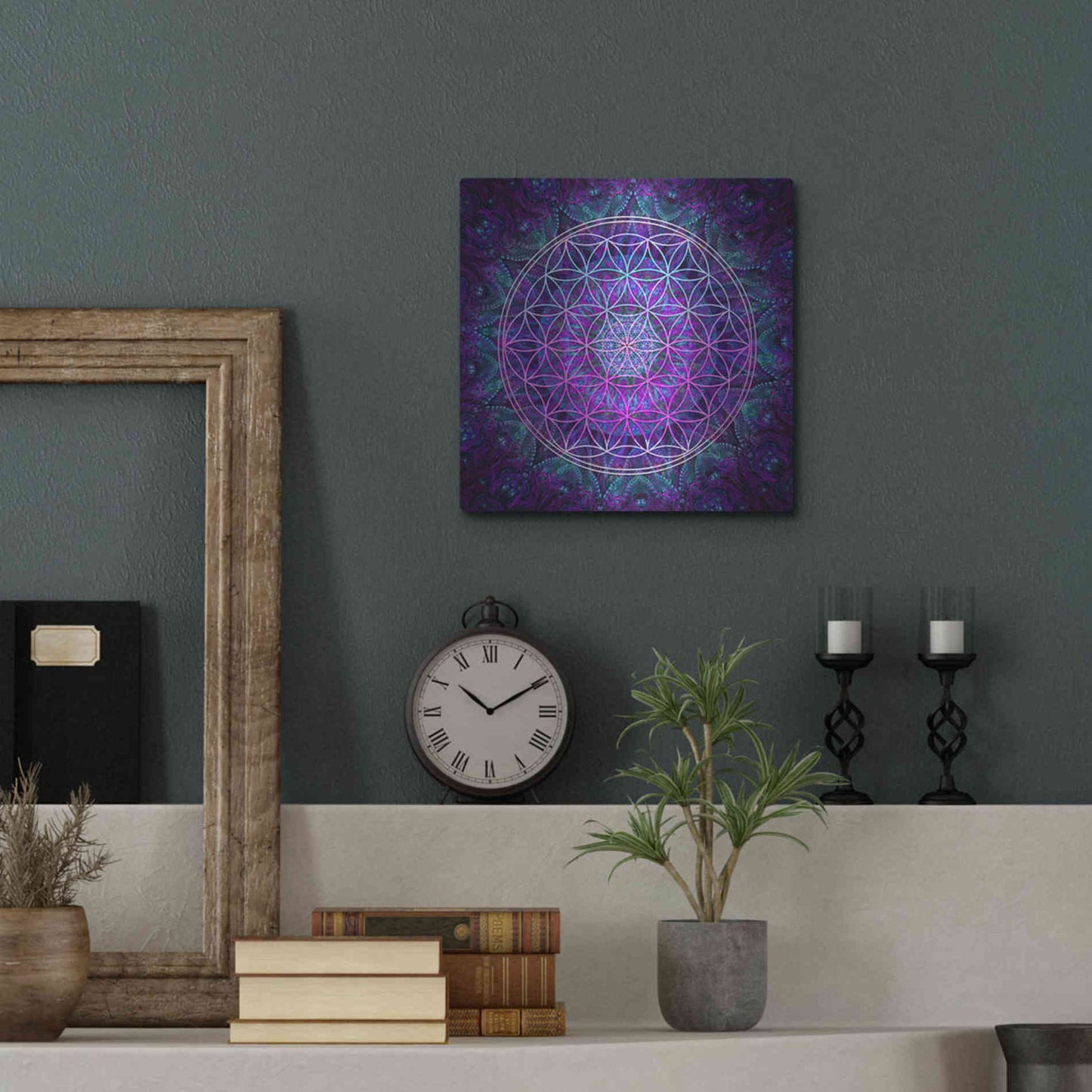 Luxe Metal Art 'Flower Of Life' by Cameron Gray Metal Wall Art,12x12