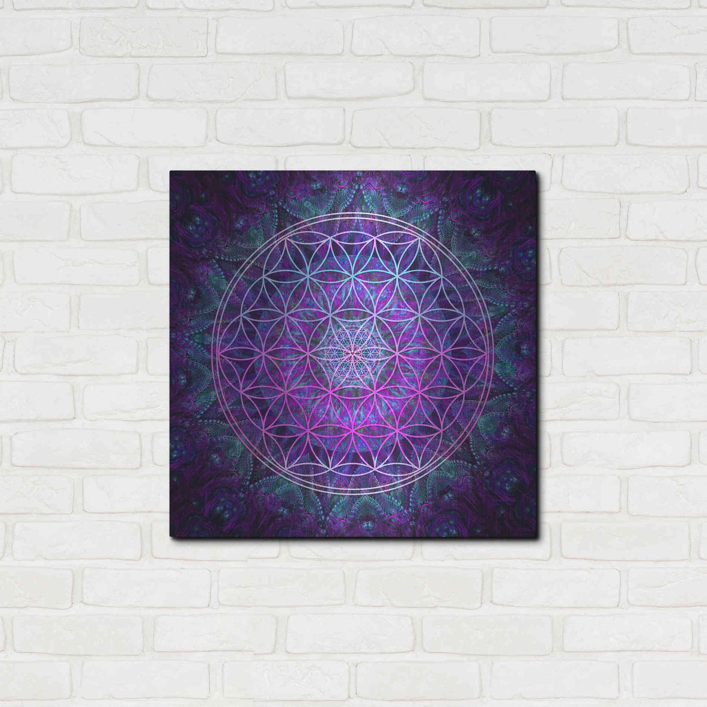 Luxe Metal Art 'Flower Of Life' by Cameron Gray Metal Wall Art,24x24