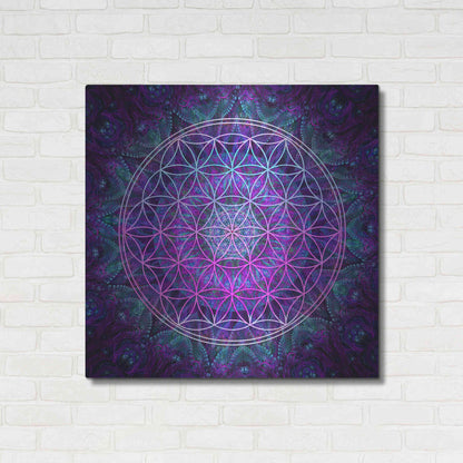 Luxe Metal Art 'Flower Of Life' by Cameron Gray Metal Wall Art,36x36