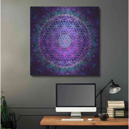 Luxe Metal Art 'Flower Of Life' by Cameron Gray Metal Wall Art,36x36
