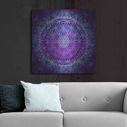 Luxe Metal Art 'Flower Of Life' by Cameron Gray Metal Wall Art,36x36