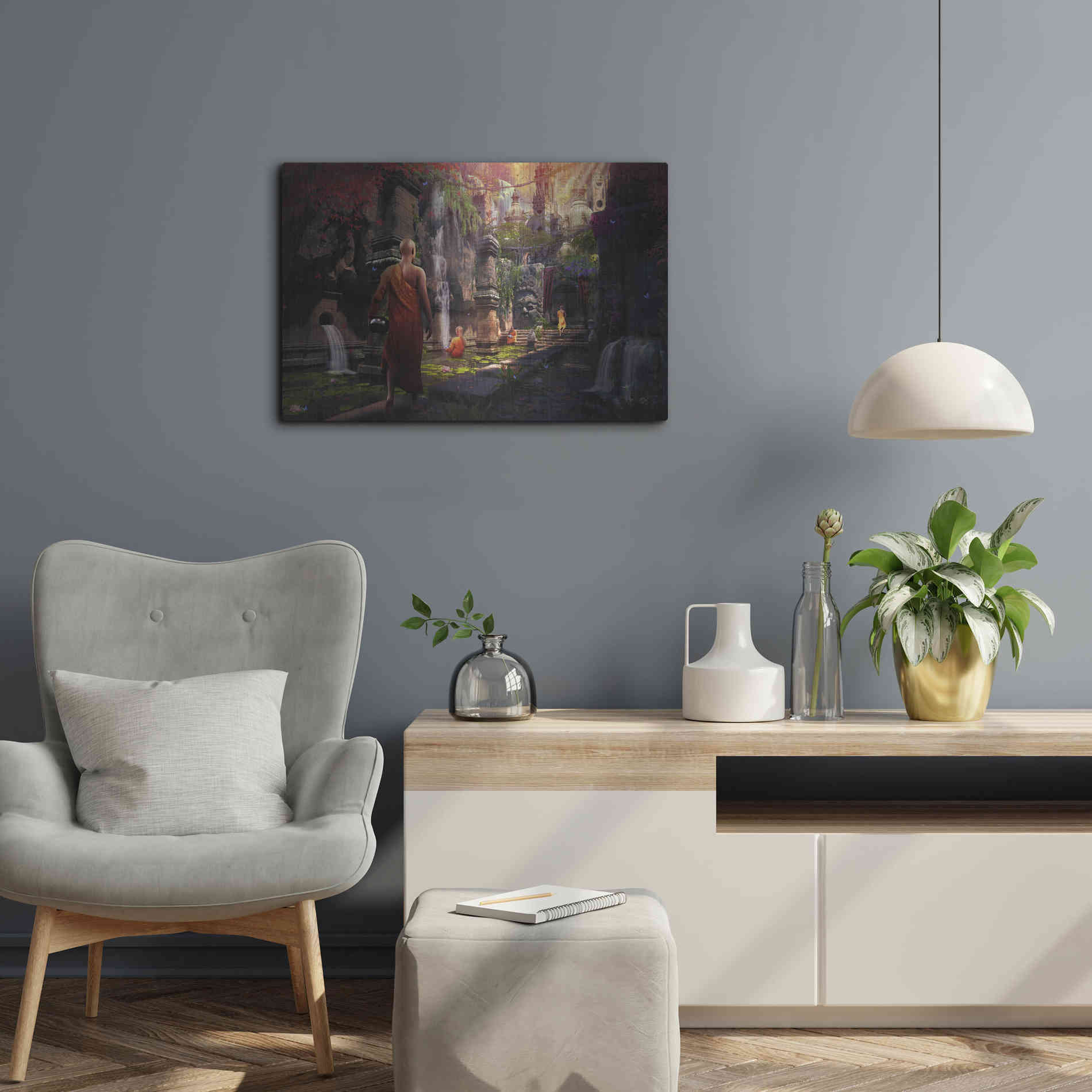 Luxe Metal Art 'Hidden Sanctuary' by Cameron Gray Metal Wall Art,24x16