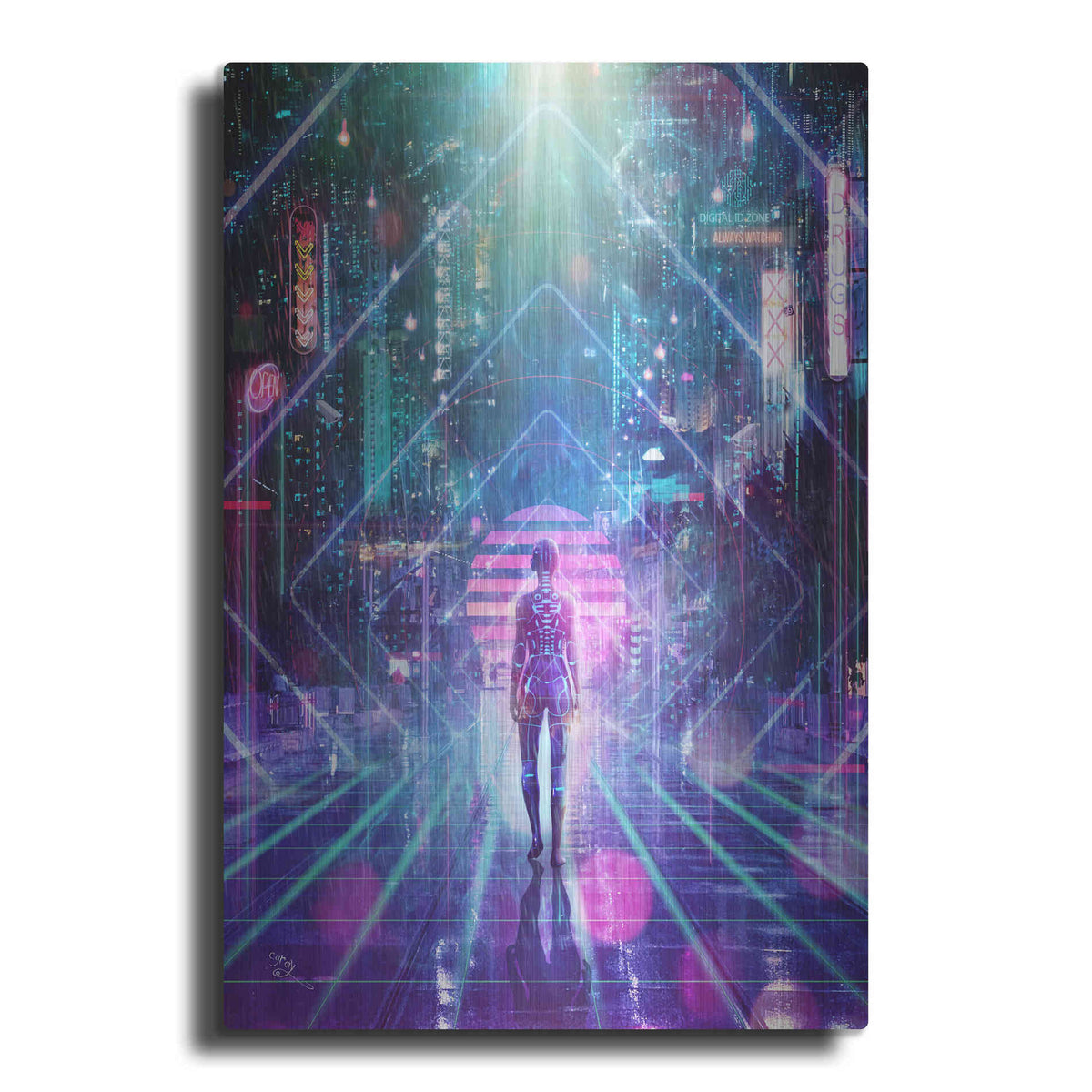 Luxe Metal Art 'Neon Zone' by Cameron Gray Metal Wall Art