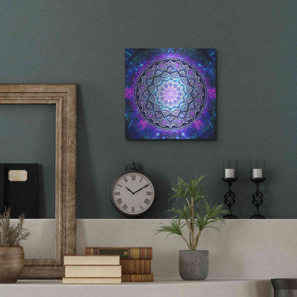 Luxe Metal Art 'Sacred Bloom Mandala' by Cameron Gray Metal Wall Art,12x12