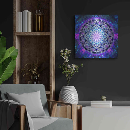 Luxe Metal Art 'Sacred Bloom Mandala' by Cameron Gray Metal Wall Art,24x24