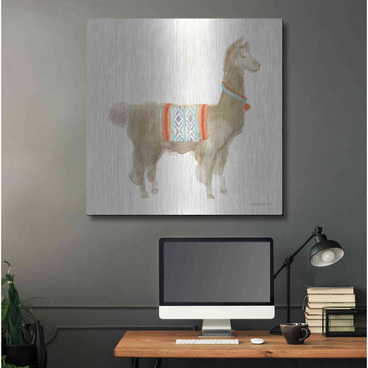 Luxe Metal Art 'Festive Llama III' by Danhui Nai, Metal Wall Art,36x36