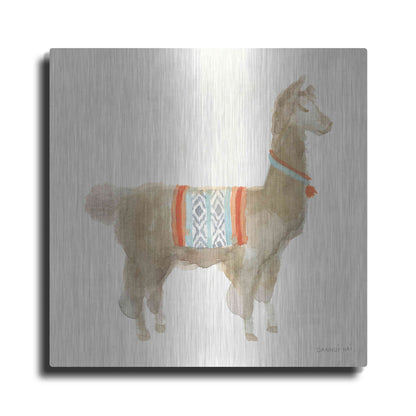 Luxe Metal Art 'Festive Llama III' by Danhui Nai, Metal Wall Art