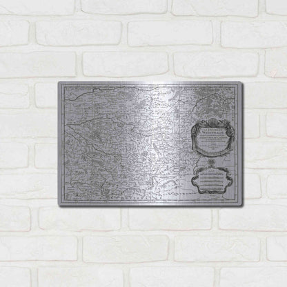 Luxe Metal Art 'Antiquarian Map I' by Vision Studio, Metal Wall Art,16x12