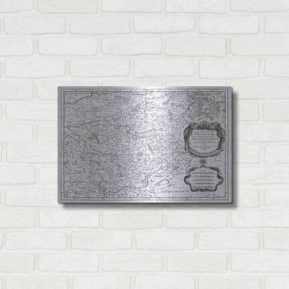 Luxe Metal Art 'Antiquarian Map I' by Vision Studio, Metal Wall Art,24x16