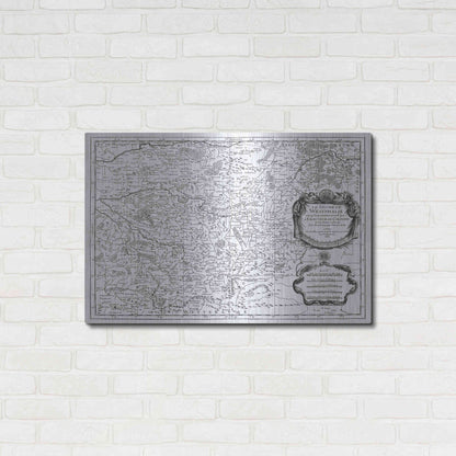 Luxe Metal Art 'Antiquarian Map I' by Vision Studio, Metal Wall Art,36x24