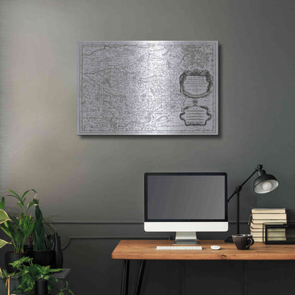 Luxe Metal Art 'Antiquarian Map I' by Vision Studio, Metal Wall Art,36x24