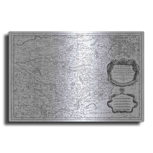 Luxe Metal Art 'Antiquarian Map I' by Vision Studio, Metal Wall Art